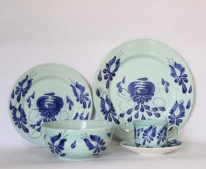 Puesto de vajilla Florelba Turquesa