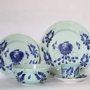 Puesto de vajilla Florelba Turquesa